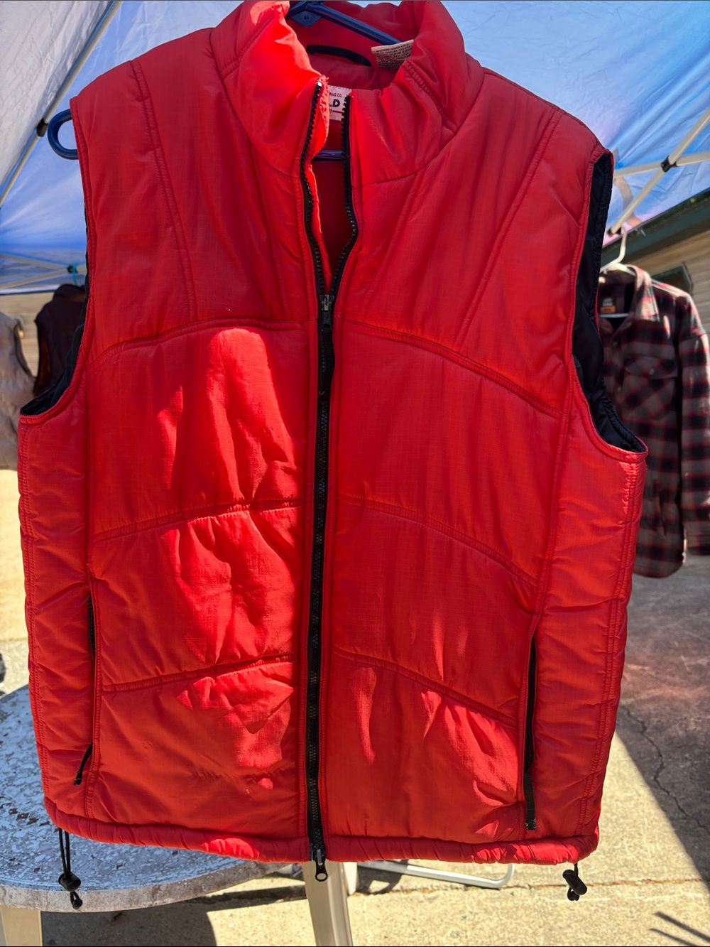 Men's Red Quilted Insulated Vest with Stand Collar